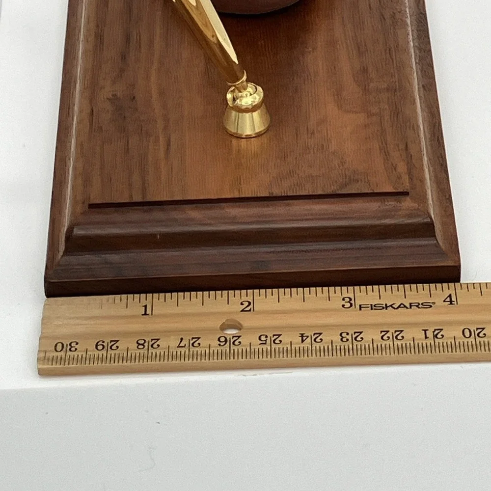 Vtg Duck Bird Fountain Dual Pen Desktop Holder Old Money Heritage Library‎